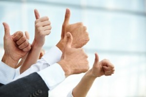 Closeup of a Business Thumbs Up